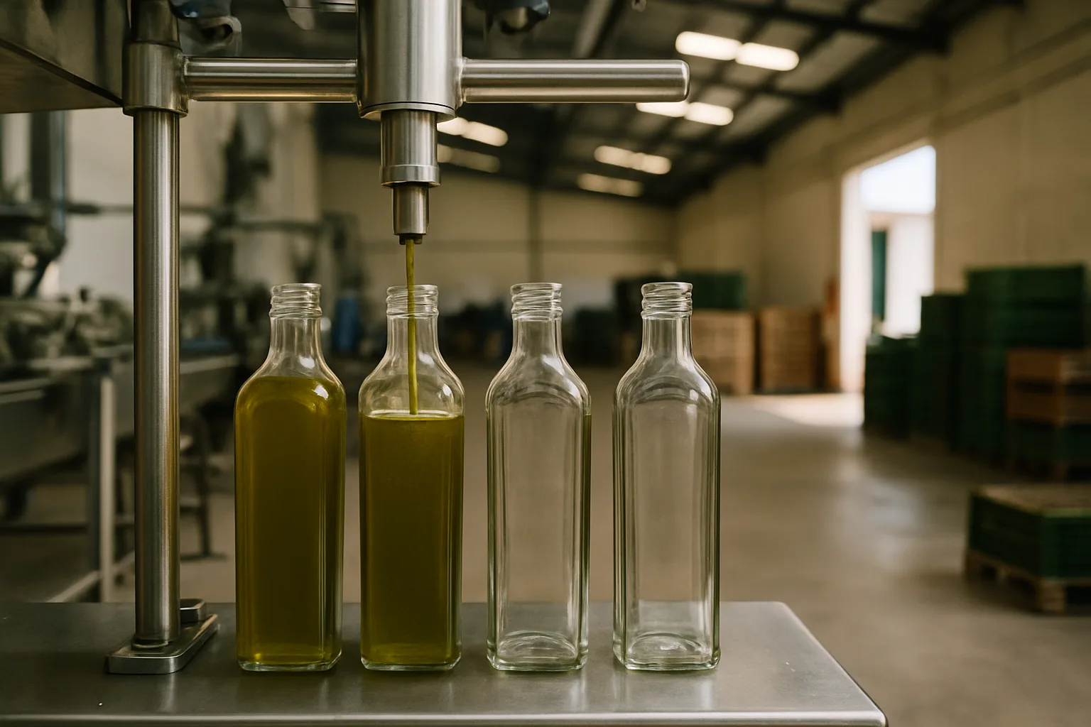 Decanters running during the olive harvest